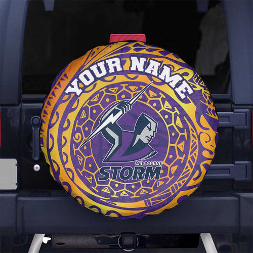 Personalized Melbourne Storm Spare Tire Cover Polynesian Tribal Chest and Sleeve Tattoo
