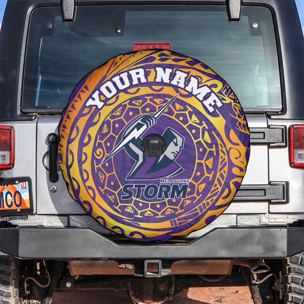 Personalized Melbourne Storm Spare Tire Cover Polynesian Tribal Chest and Sleeve Tattoo