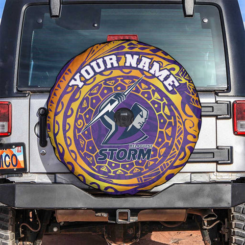 Personalized Melbourne Storm Spare Tire Cover Polynesian Tribal Chest and Sleeve Tattoo