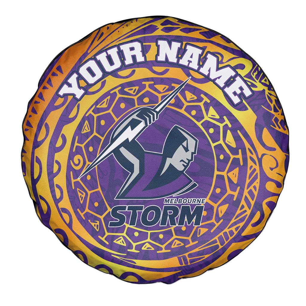 Personalized Melbourne Storm Spare Tire Cover Polynesian Tribal Chest and Sleeve Tattoo
