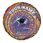 Personalized Melbourne Storm Spare Tire Cover Polynesian Tribal Chest and Sleeve Tattoo