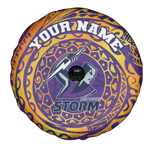 Personalized Melbourne Storm Spare Tire Cover Polynesian Tribal Chest and Sleeve Tattoo