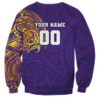 Personalized Melbourne Storm Sweatshirt Polynesian Tribal Chest and Sleeve Tattoo
