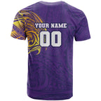 Personalized Melbourne Storm T Shirt Polynesian Tribal Chest and Sleeve Tattoo