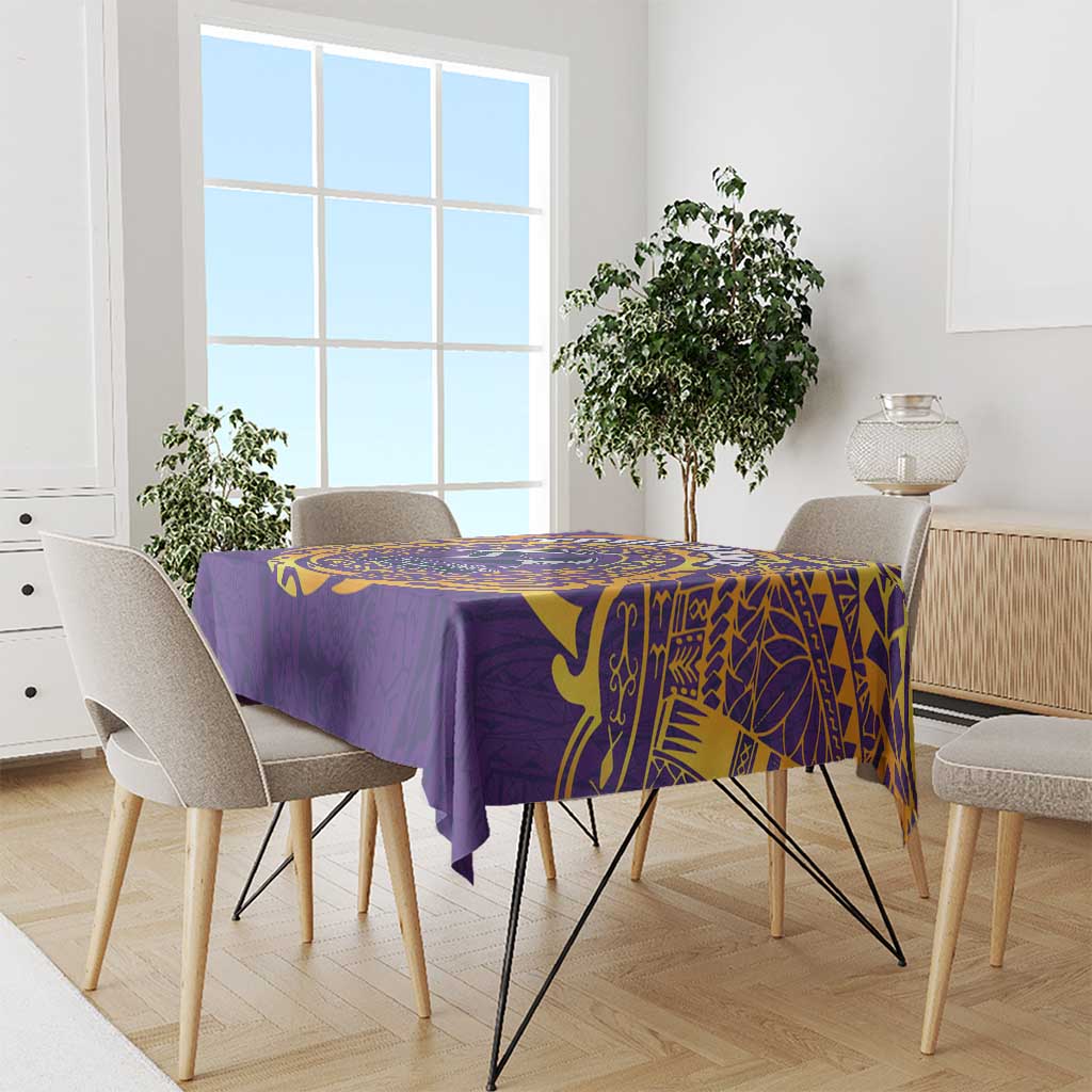 Personalized Melbourne Storm Tablecloth Polynesian Tribal Chest and Sleeve Tattoo