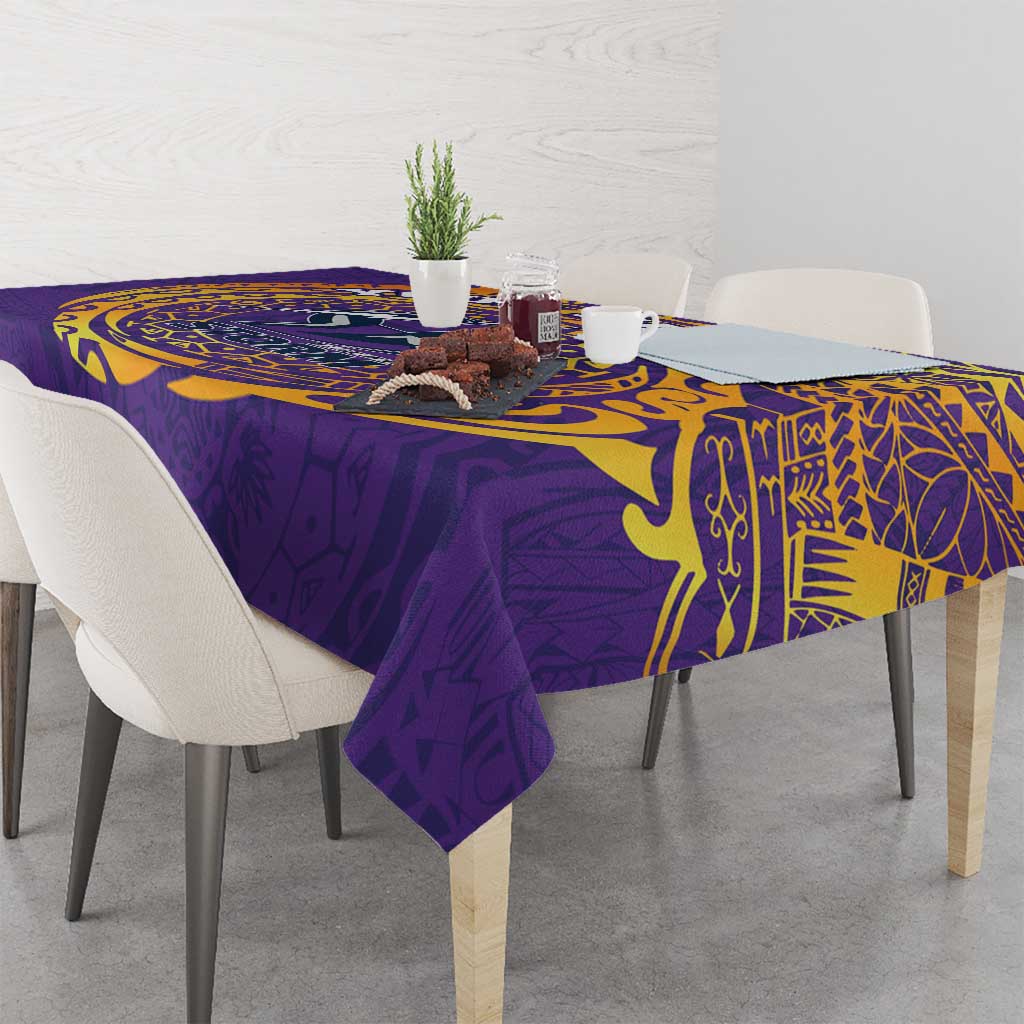 Personalized Melbourne Storm Tablecloth Polynesian Tribal Chest and Sleeve Tattoo