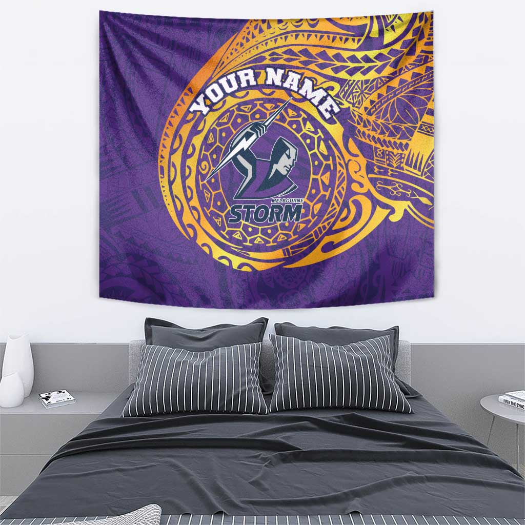 Personalized Melbourne Storm Tapestry Polynesian Tribal Chest and Sleeve Tattoo