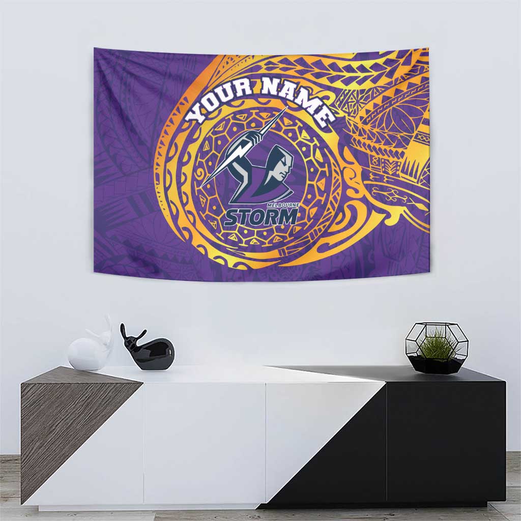 Personalized Melbourne Storm Tapestry Polynesian Tribal Chest and Sleeve Tattoo