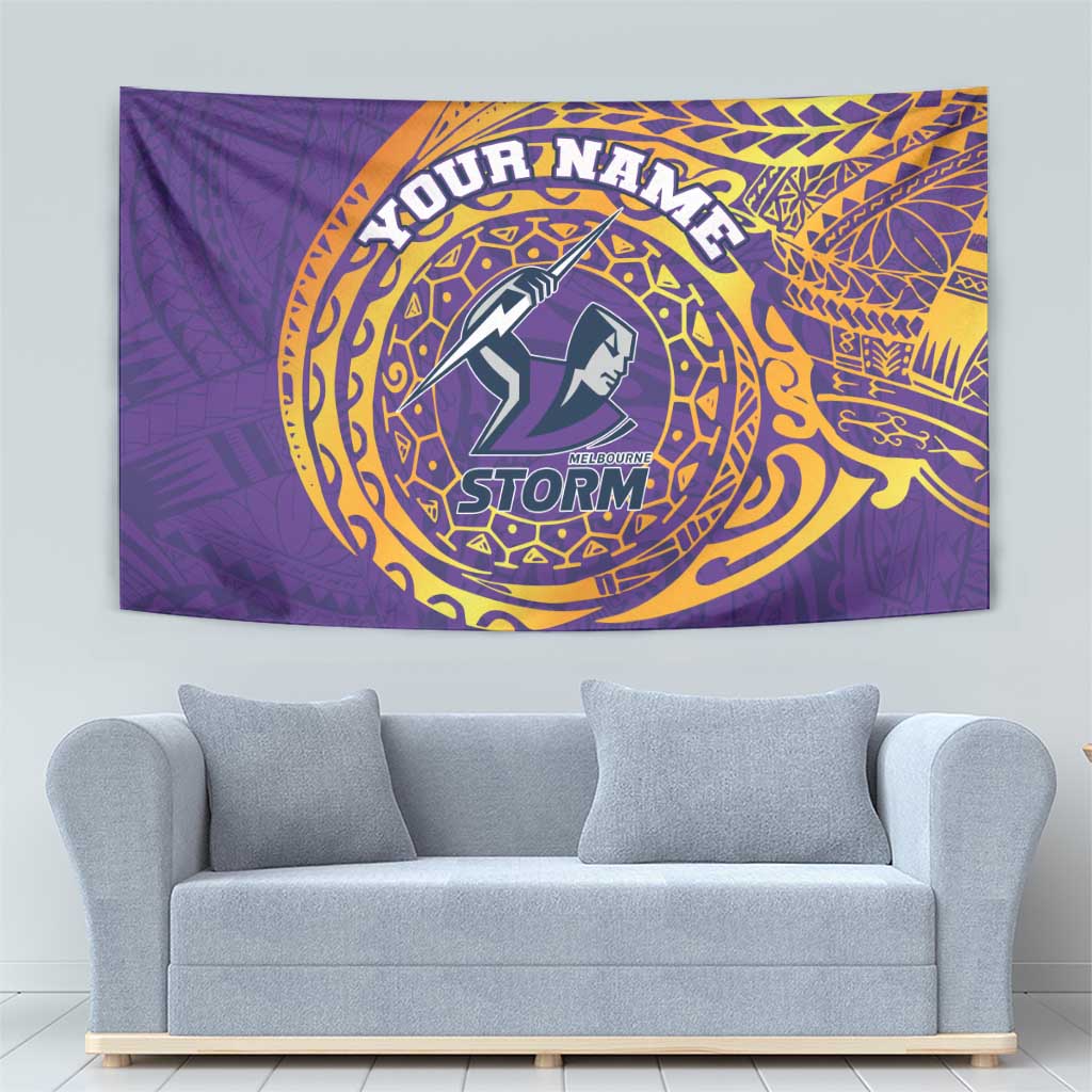 Personalized Melbourne Storm Tapestry Polynesian Tribal Chest and Sleeve Tattoo