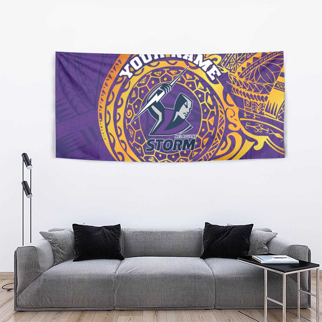 Personalized Melbourne Storm Tapestry Polynesian Tribal Chest and Sleeve Tattoo