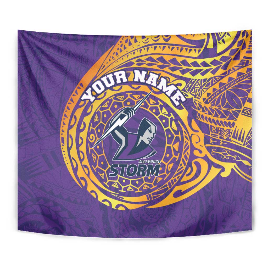 Personalized Melbourne Storm Tapestry Polynesian Tribal Chest and Sleeve Tattoo