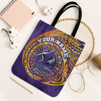 Personalized Melbourne Storm Tote Bag Polynesian Tribal Chest and Sleeve Tattoo