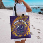 Personalized Melbourne Storm Tote Bag Polynesian Tribal Chest and Sleeve Tattoo