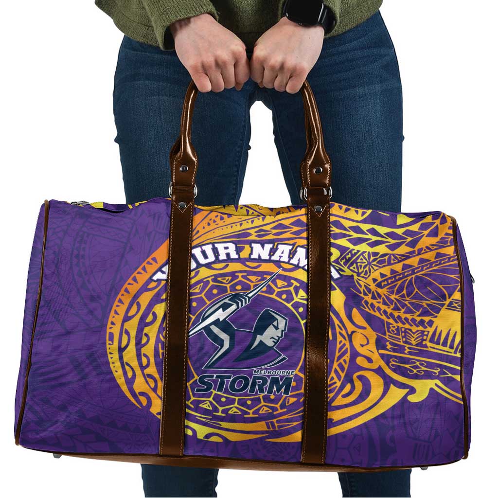 Personalized Melbourne Storm Travel Bag Polynesian Tribal Chest and Sleeve Tattoo