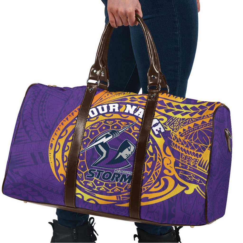 Personalized Melbourne Storm Travel Bag Polynesian Tribal Chest and Sleeve Tattoo