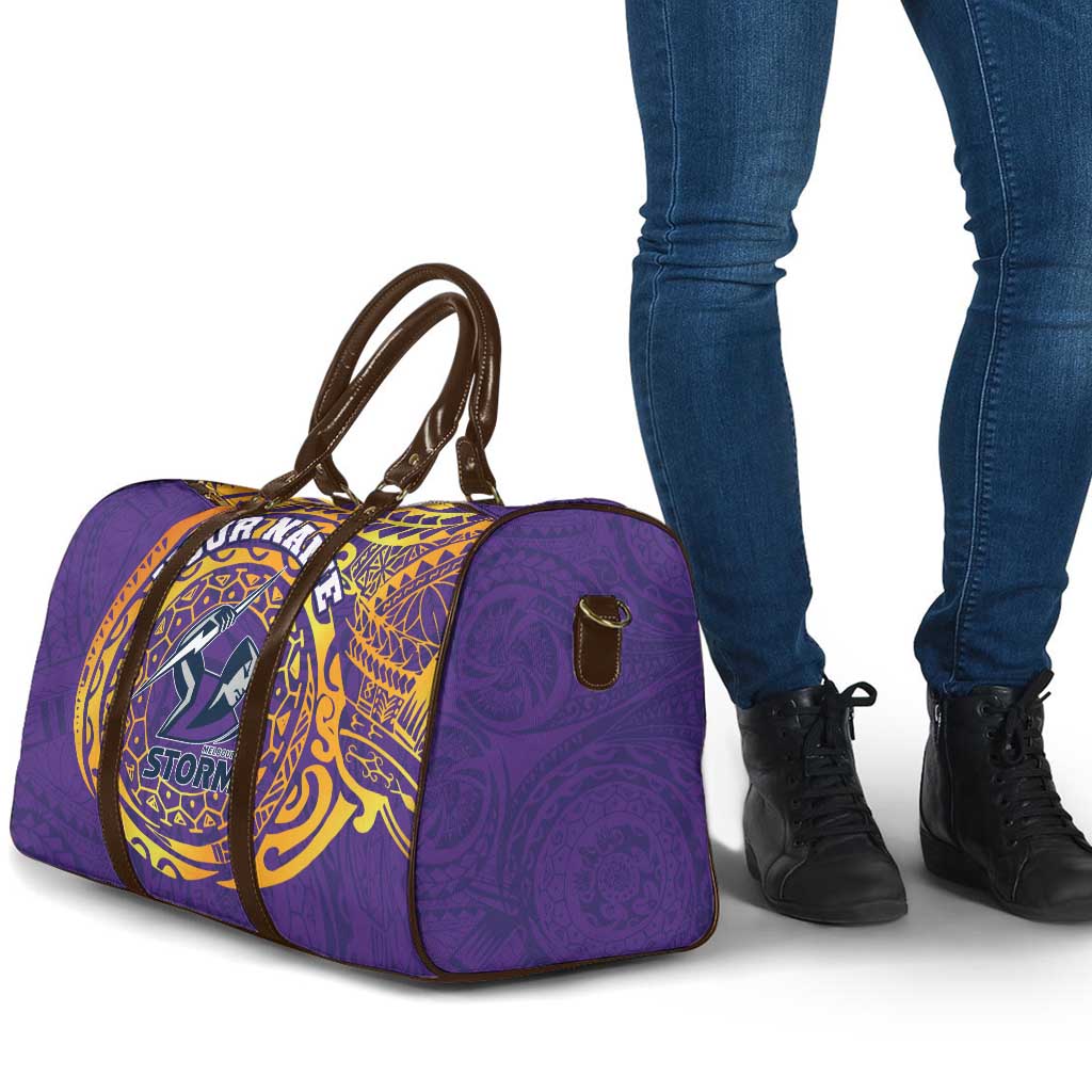 Personalized Melbourne Storm Travel Bag Polynesian Tribal Chest and Sleeve Tattoo