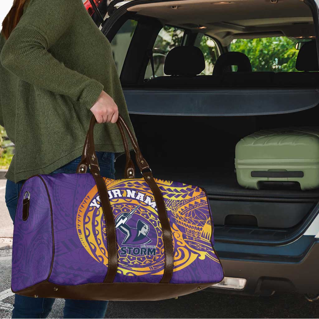 Personalized Melbourne Storm Travel Bag Polynesian Tribal Chest and Sleeve Tattoo