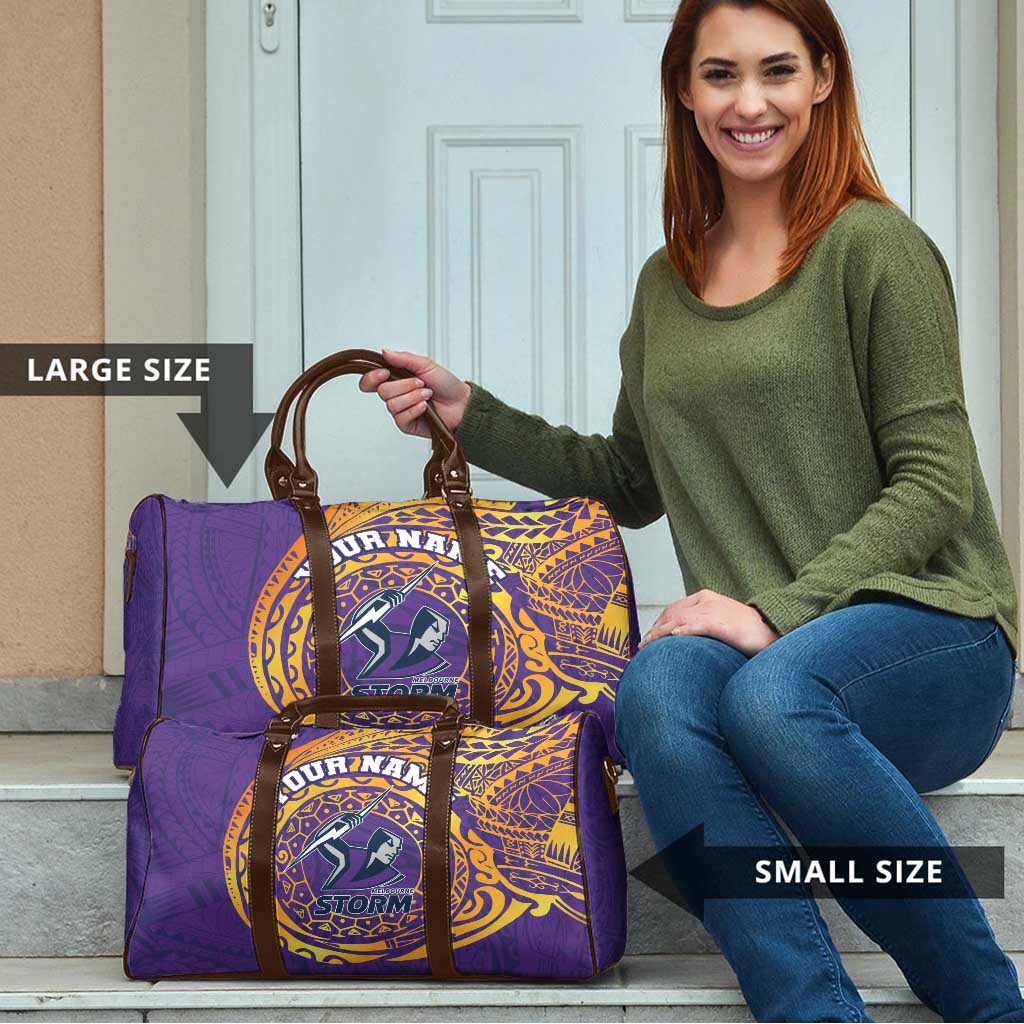 Personalized Melbourne Storm Travel Bag Polynesian Tribal Chest and Sleeve Tattoo