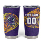 Personalized Melbourne Storm Tumbler Cup Polynesian Tribal Chest and Sleeve Tattoo
