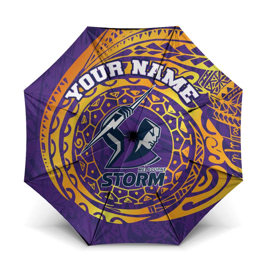 Personalized Melbourne Storm Umbrella Polynesian Tribal Chest and Sleeve Tattoo
