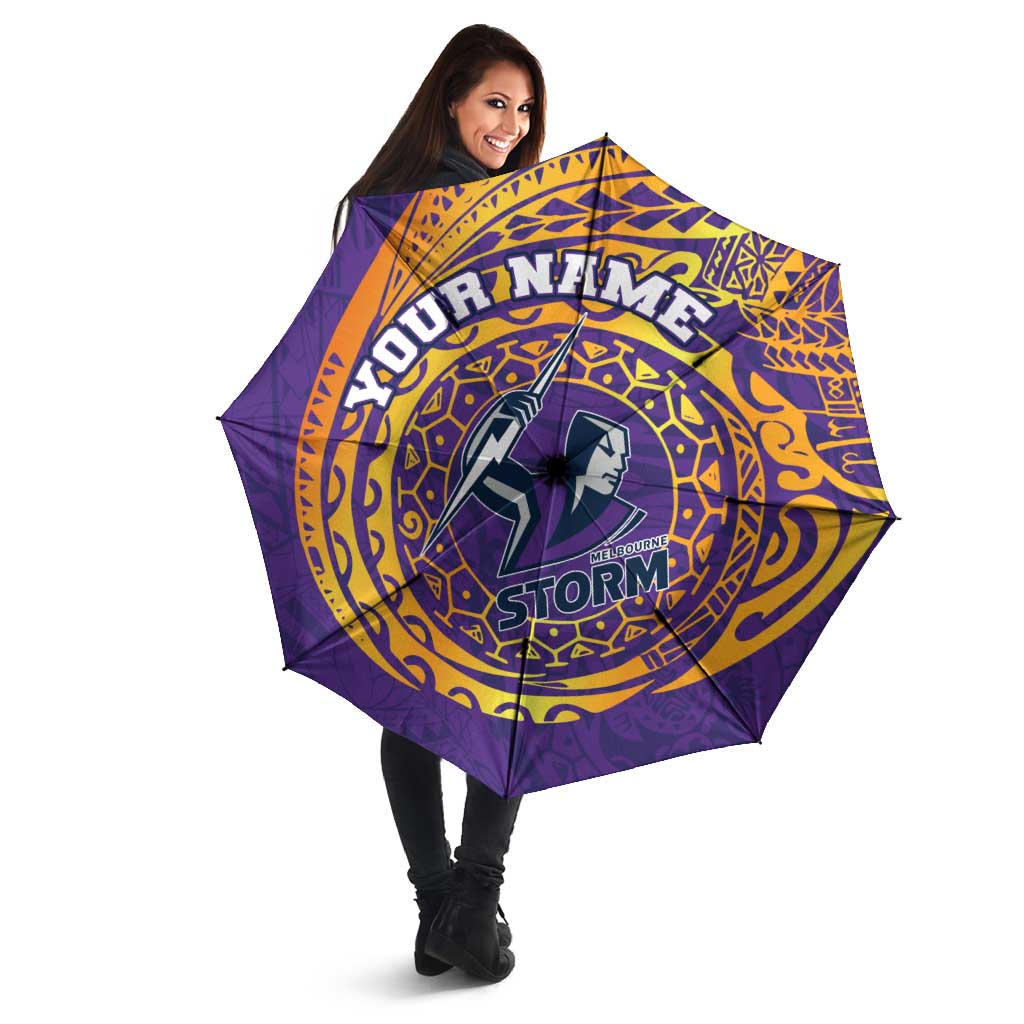 Personalized Melbourne Storm Umbrella Polynesian Tribal Chest and Sleeve Tattoo