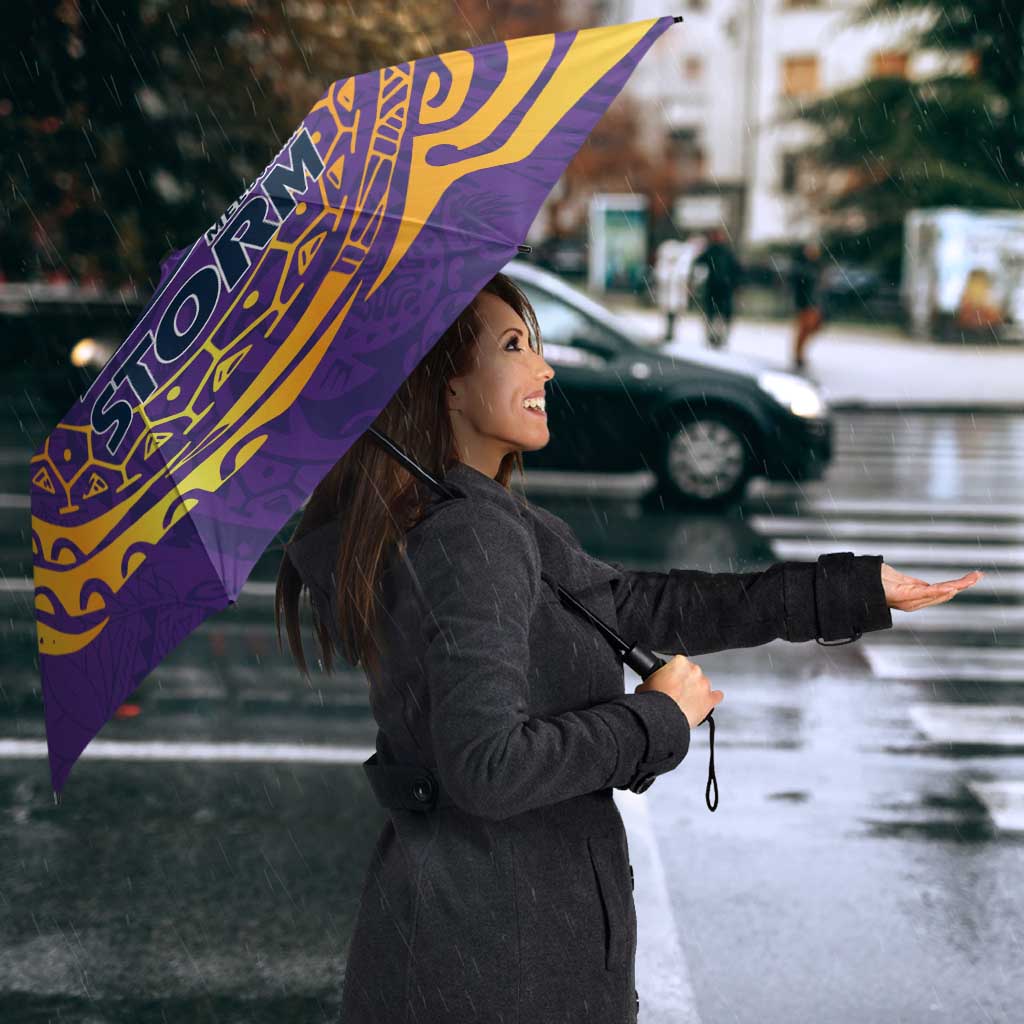 Personalized Melbourne Storm Umbrella Polynesian Tribal Chest and Sleeve Tattoo