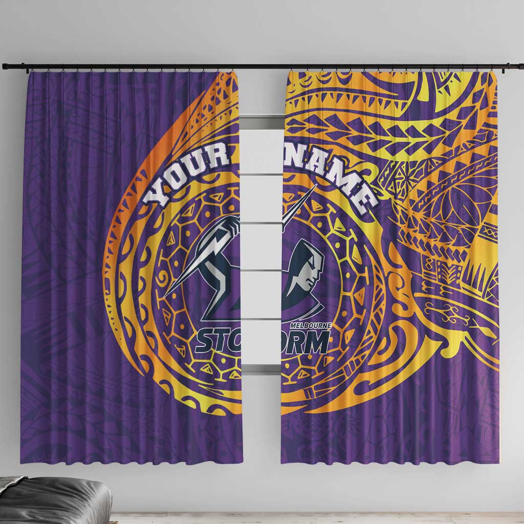 Personalized Melbourne Storm Window Curtain Polynesian Tribal Chest and Sleeve Tattoo
