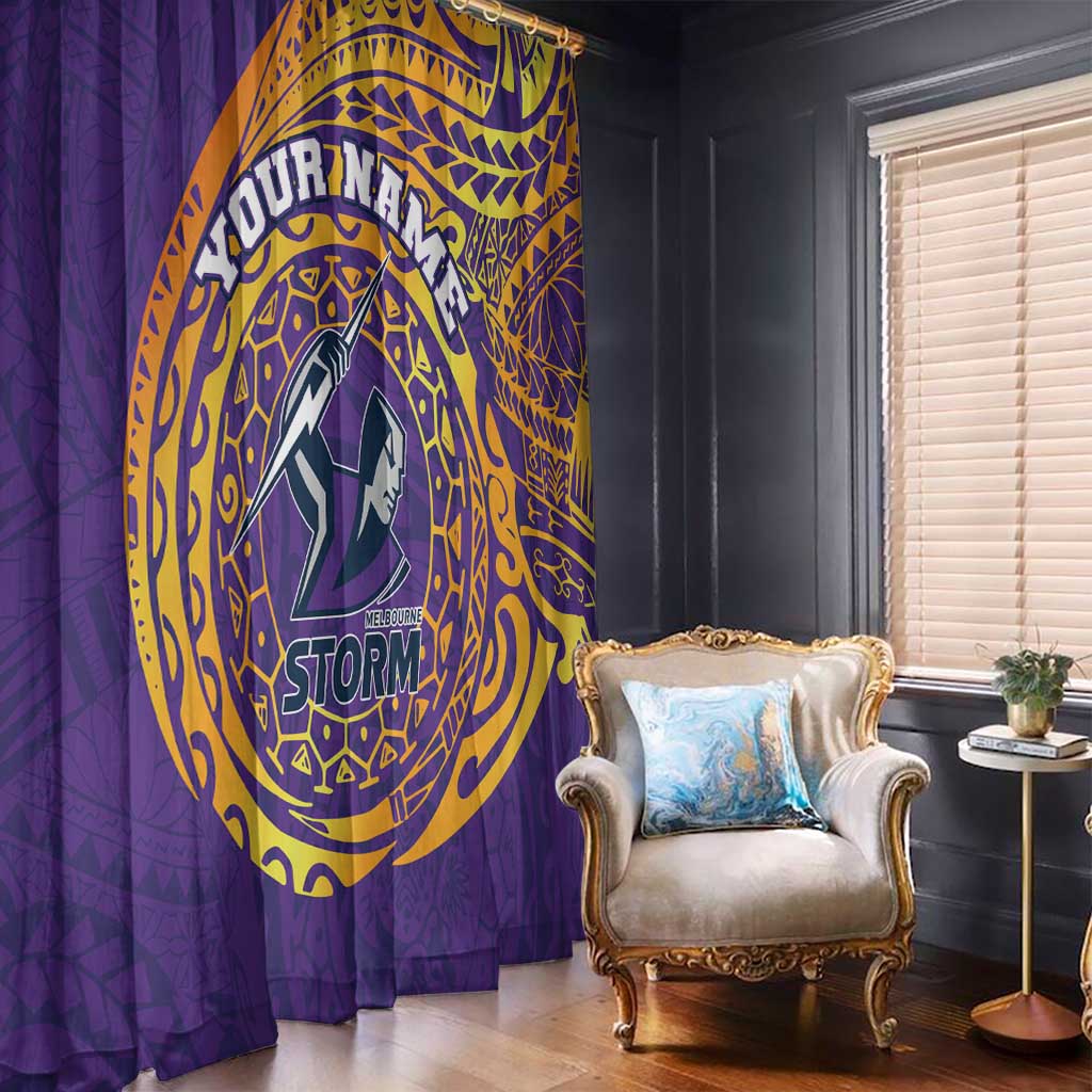 Personalized Melbourne Storm Window Curtain Polynesian Tribal Chest and Sleeve Tattoo