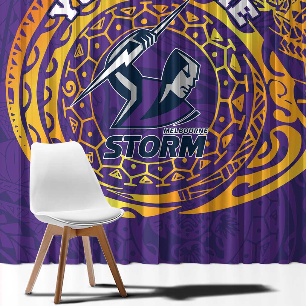 Personalized Melbourne Storm Window Curtain Polynesian Tribal Chest and Sleeve Tattoo