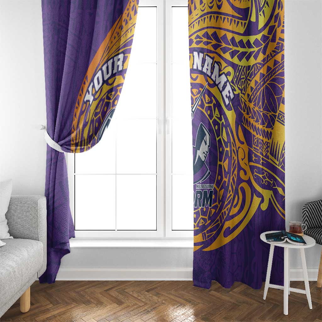 Personalized Melbourne Storm Window Curtain Polynesian Tribal Chest and Sleeve Tattoo
