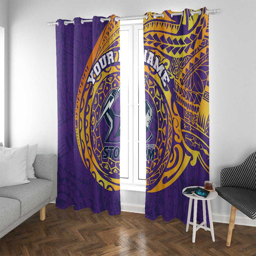 Personalized Melbourne Storm Window Curtain Polynesian Tribal Chest and Sleeve Tattoo