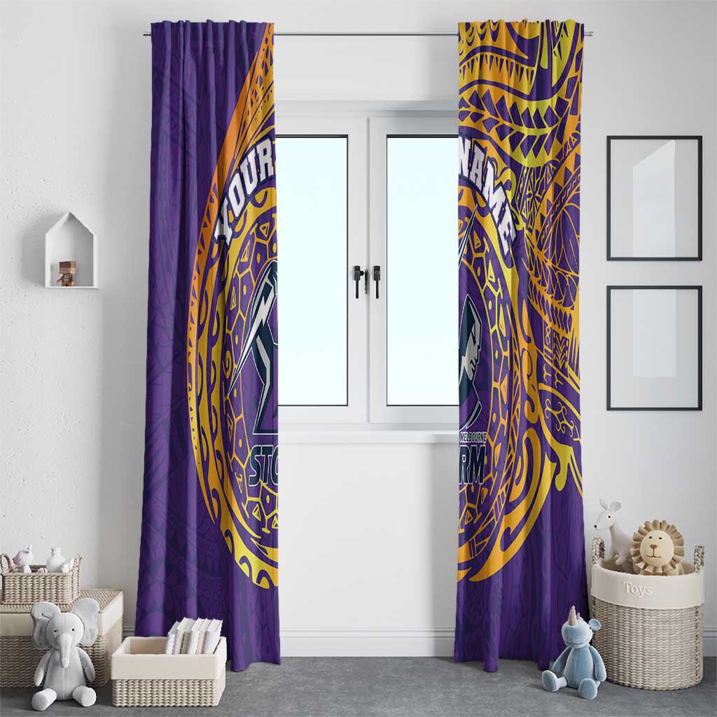 Personalized Melbourne Storm Window Curtain Polynesian Tribal Chest and Sleeve Tattoo