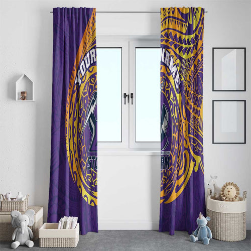 Personalized Melbourne Storm Window Curtain Polynesian Tribal Chest and Sleeve Tattoo