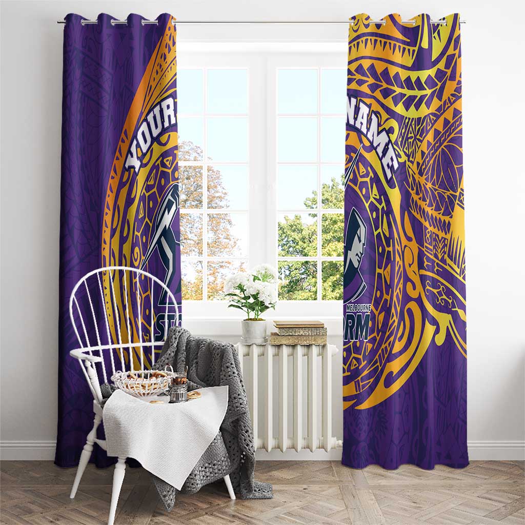 Personalized Melbourne Storm Window Curtain Polynesian Tribal Chest and Sleeve Tattoo