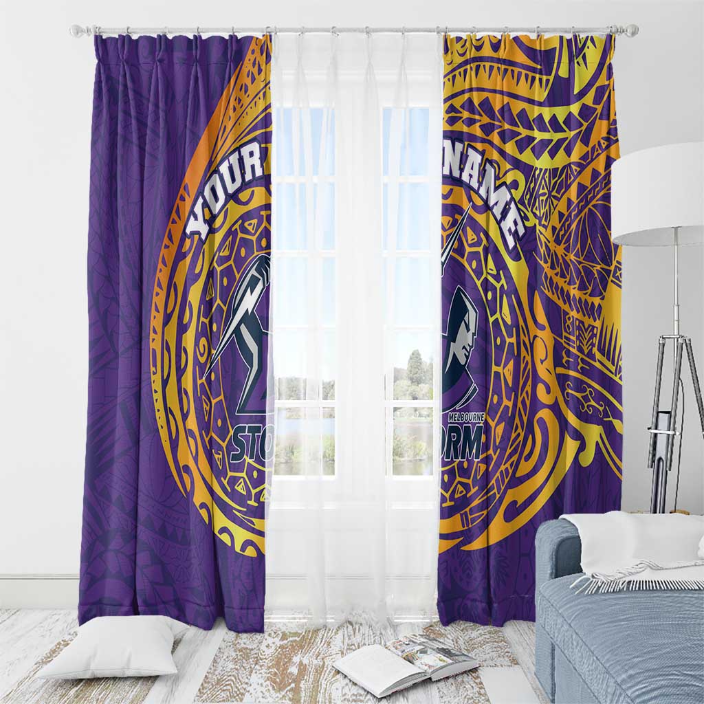 Personalized Melbourne Storm Window Curtain Polynesian Tribal Chest and Sleeve Tattoo