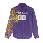 Personalized Melbourne Storm Women Casual Shirt Polynesian Tribal Chest and Sleeve Tattoo