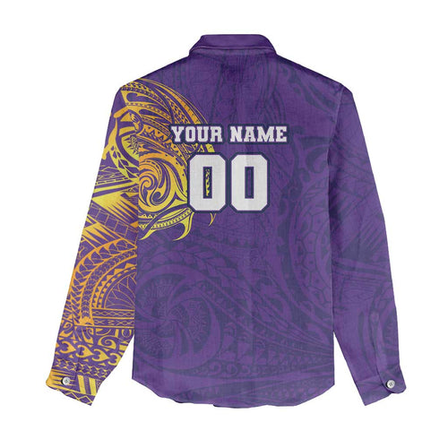 Personalized Melbourne Storm Women Casual Shirt Polynesian Tribal Chest and Sleeve Tattoo