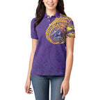 Personalized Melbourne Storm Women Polo Shirt Polynesian Tribal Chest and Sleeve Tattoo