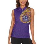 Personalized Melbourne Storm Women Sleeveless Polo Shirt Polynesian Tribal Chest and Sleeve Tattoo