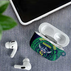 Personalized Canberra Raiders AirPods Case Polynesian Tribal Chest and Sleeve Tattoo