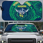 Personalized Canberra Raiders Auto Sun Shade Polynesian Tribal Chest and Sleeve Tattoo