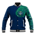 Personalized Canberra Raiders Baseball Jacket Polynesian Tribal Chest and Sleeve Tattoo