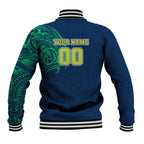 Personalized Canberra Raiders Baseball Jacket Polynesian Tribal Chest and Sleeve Tattoo