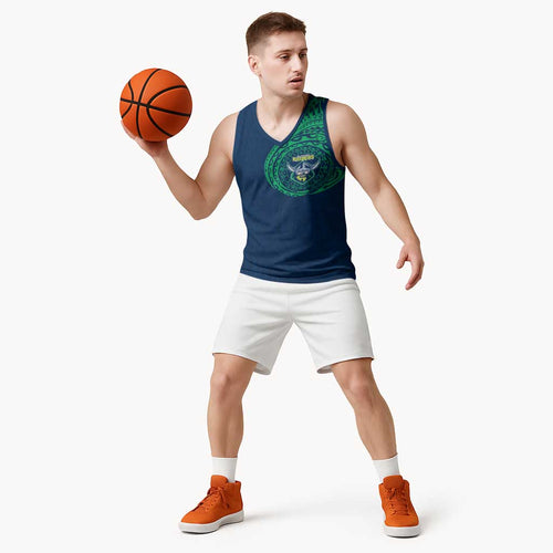 Personalized Canberra Raiders Basketball Jersey Polynesian Tribal Chest and Sleeve Tattoo