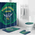 Personalized Canberra Raiders Bathroom Set Polynesian Tribal Chest and Sleeve Tattoo