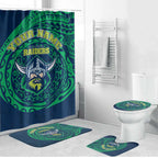 Personalized Canberra Raiders Bathroom Set Polynesian Tribal Chest and Sleeve Tattoo