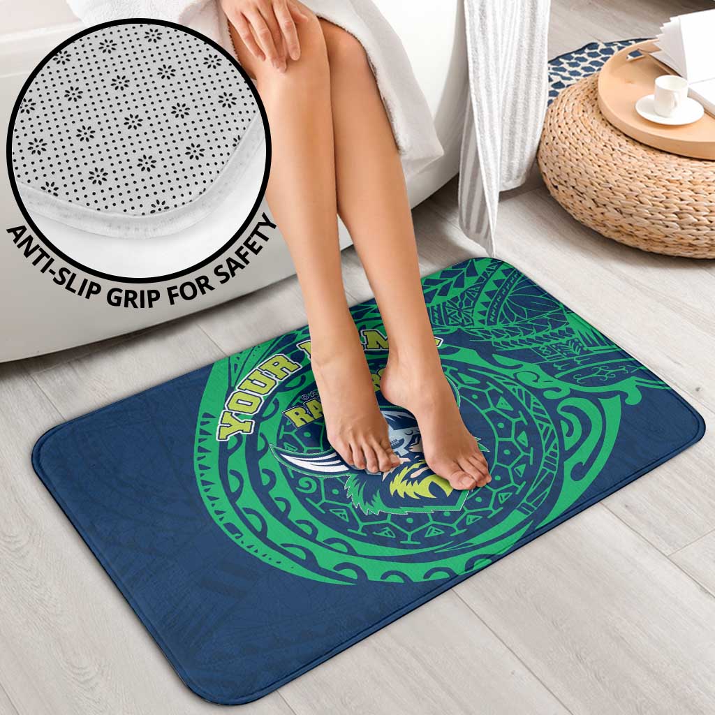 Personalized Canberra Raiders Bathroom Set Polynesian Tribal Chest and Sleeve Tattoo