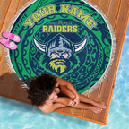 Personalized Canberra Raiders Beach Blanket Polynesian Tribal Chest and Sleeve Tattoo