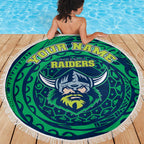 Personalized Canberra Raiders Beach Blanket Polynesian Tribal Chest and Sleeve Tattoo
