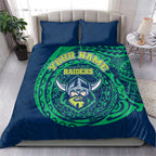 Personalized Canberra Raiders Bedding Set Polynesian Tribal Chest and Sleeve Tattoo
